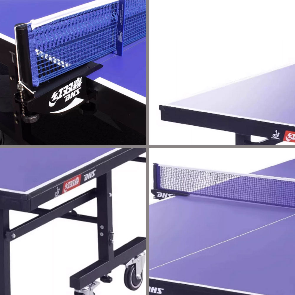 DHS T1223 Premium 22mm Indoor Blue&Black Table Tennis Pingpong Table - Bats Balls Net