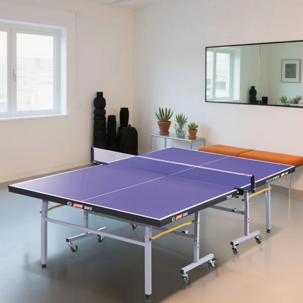 DHS T2023&T2123 Premium 18mm&15mm Indoor Blue Table Tennis Pingpong Table - Bats Balls Net