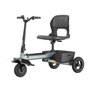 TRIFLY T1 Foldable Electric Tricycle Scooter - Stable 3-Wheel Design with Backrest Seat for Daily Mobility - Silver