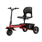 TRIFLY T1 Foldable Electric Tricycle Scooter - Stable 3-Wheel Design with Backrest Seat for Daily Mobility - Red