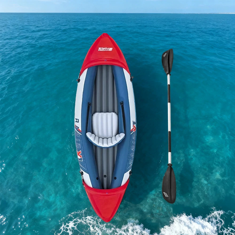 TREKKA Inflatable SUP Kayak 1/2/3 Person Anti-Slip V-Bow Removable Fin Three Air Chambers Stable Control