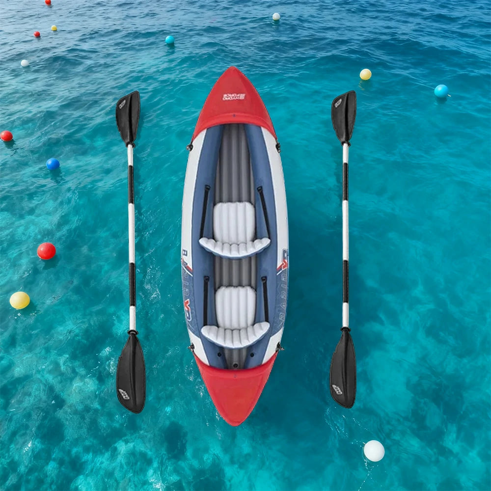 TREKKA Inflatable SUP Kayak 1/2/3 Person Anti-Slip V-Bow Removable Fin Three Air Chambers Stable Control