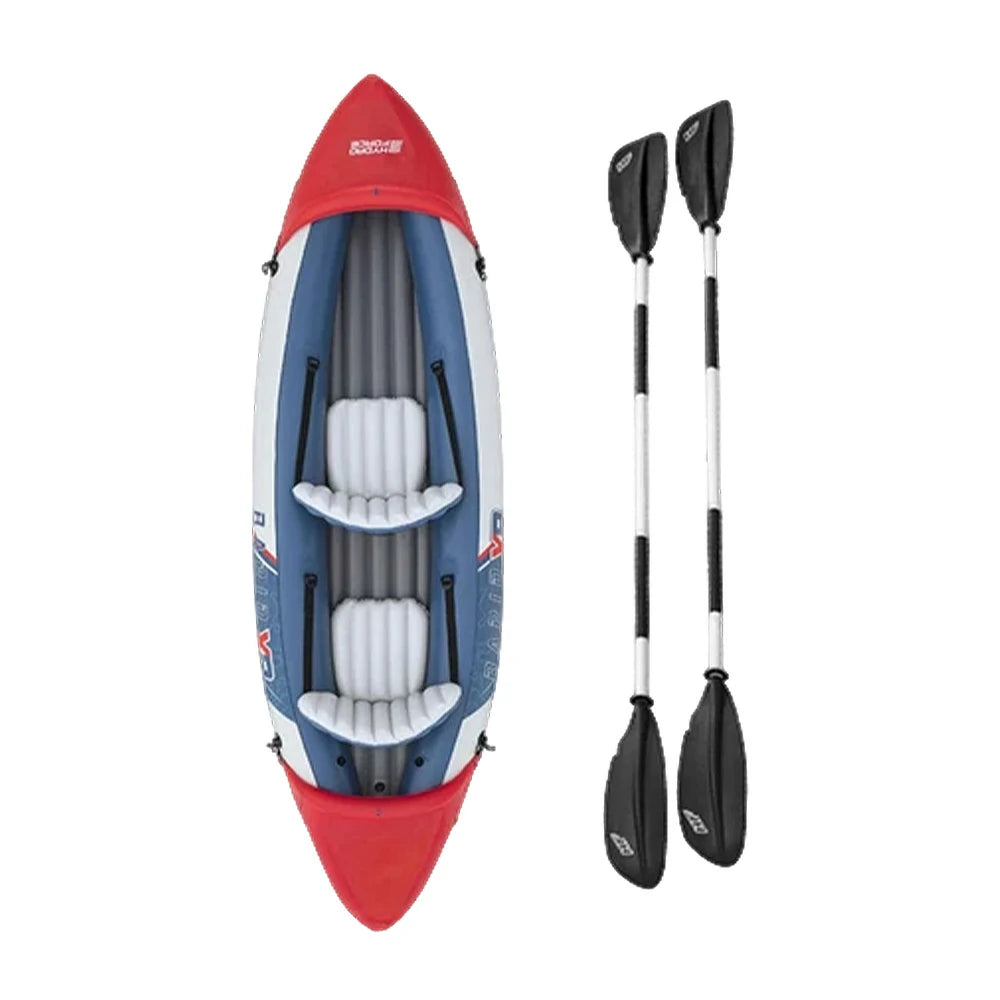 TREKKA Inflatable SUP Kayak 1/2/3 Person Anti-Slip V-Bow Removable Fin Three Air Chambers Stable Control