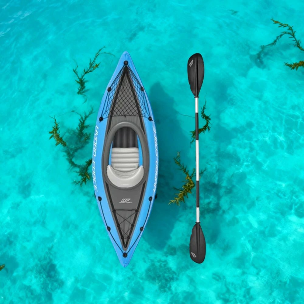 TREKKA 1/2 Person Inflatable Kayak SUP Board Adjustable Backrest Seat Anti-Slip Deck Safe Three-Chamber Design