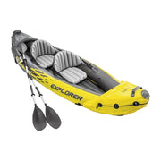 TREKKA 2-Person Inflatable Kayak Adjustable Seat Anti-Slip V-Bow Multi Air Chambers Removable Fin Stable & Comfortable Ride