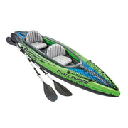TREKKA 2-Person Inflatable Kayak Anti-Slip V-Bow Removable Fin Enhanced Tracking Multi Air Chamber Design for Safe Paddling