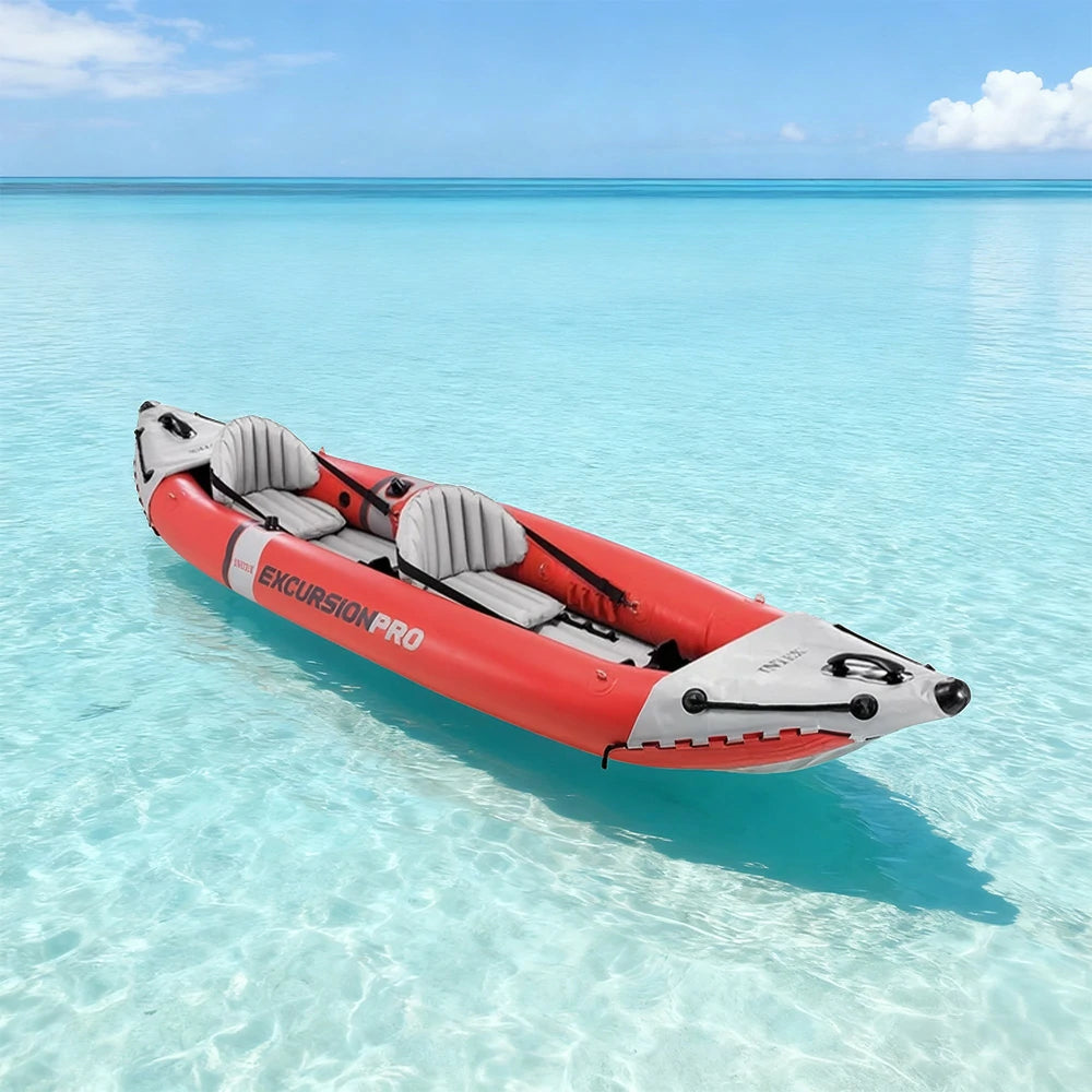 TREKKA 2-Person Inflatable Kayak Comfortable Adjustable Seats Inflatable Floor Smooth Control with Removable Fin