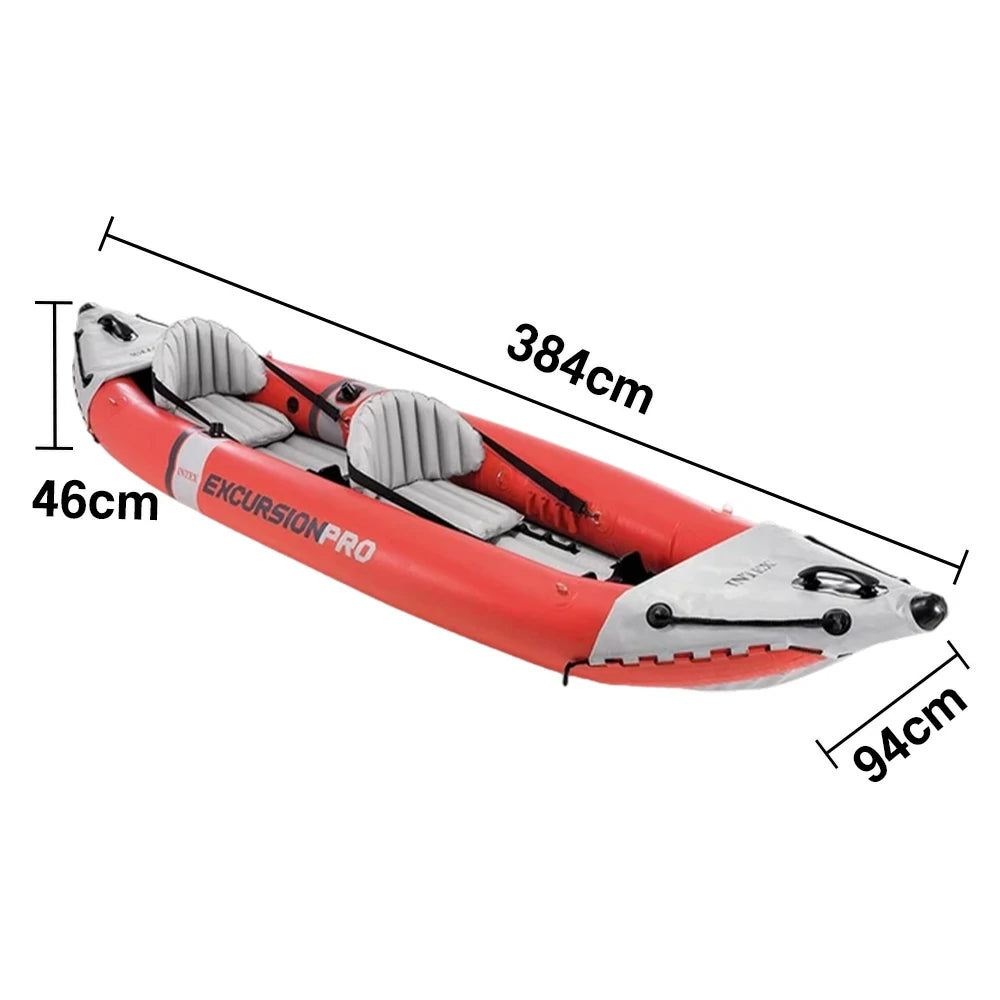 TREKKA 2-Person Inflatable Kayak Comfortable Adjustable Seats Inflatable Floor Smooth Control with Removable Fin