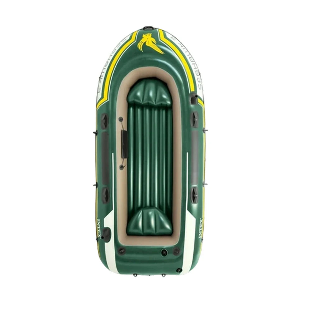 TREKKA 2/3/4-Person Inflatable Fishing Boat Fast Boston Valves Removable Seat Motor Mount Support Grab Ropes Front Carry Handle