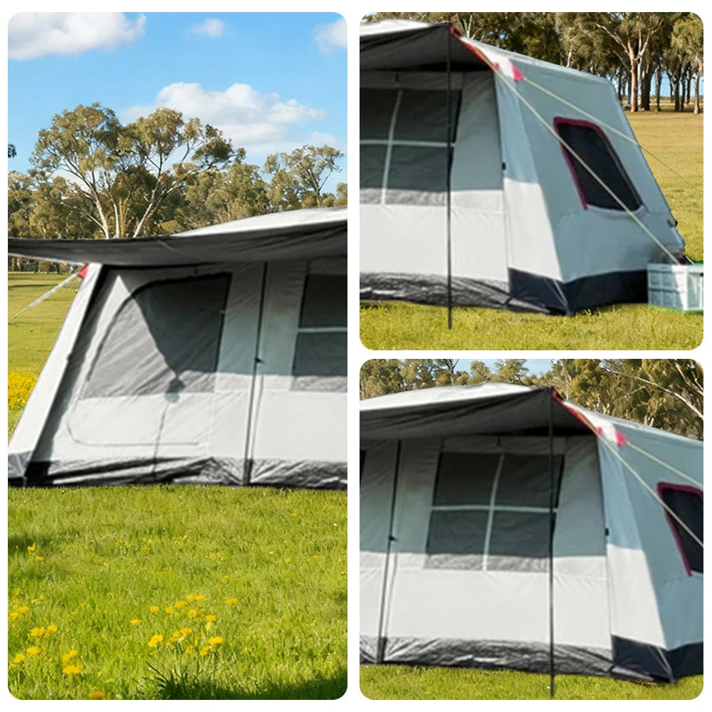 TREKKA Full-Blackout Flagship Camping Tent without Side Awnings - All-Around Sun Protection, Premium Shelter for Family Camping - Grey