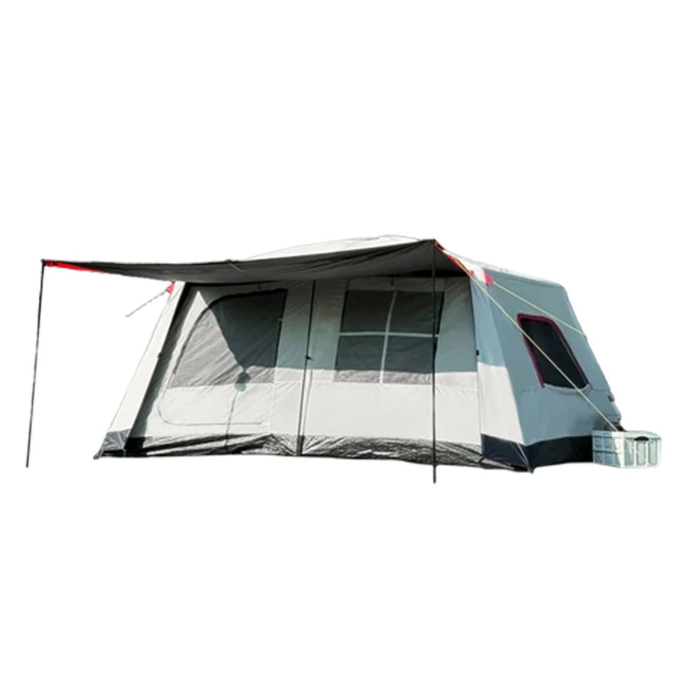 TREKKA Full-Blackout Flagship Camping Tent without Side Awnings - All-Around Sun Protection, Premium Shelter for Family Camping - Grey
