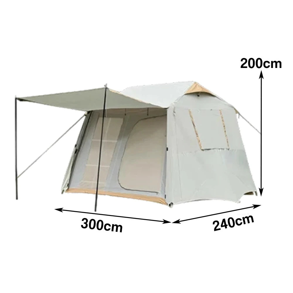 TREKKA Cloud Dancer Silver-Coated Camping Tent with Extended Canopy - Sun Protection, Quick Setup, Spacious Lightweight Outdoor Shelter - Silver