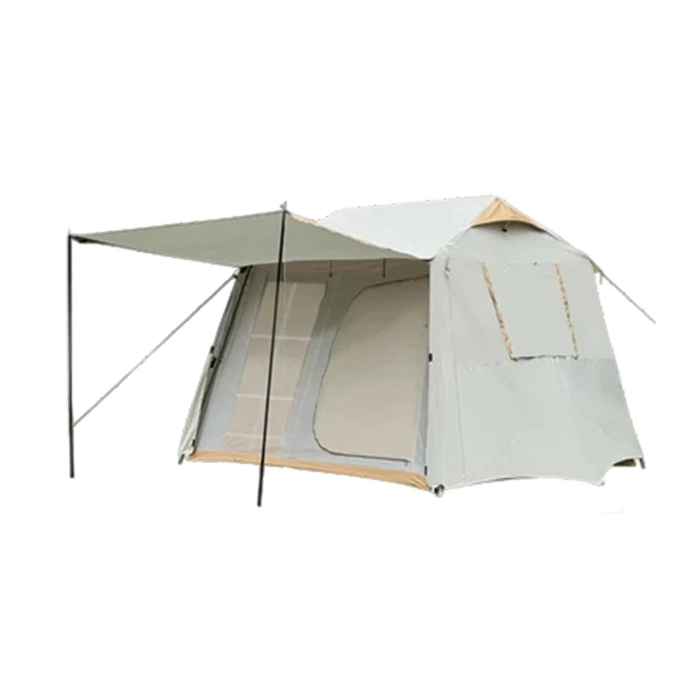 TREKKA Cloud Dancer Silver-Coated Camping Tent with Extended Canopy - Sun Protection, Quick Setup, Spacious Lightweight Outdoor Shelter - Silver