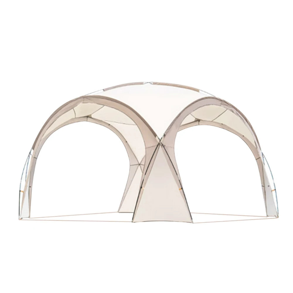 TREKKA Dome Canopy Sun Shelter with Arched Roof - Extra-Large Shading Area, Silver-Coated UV Protection, Outdoor Camping Canopy - Cream White