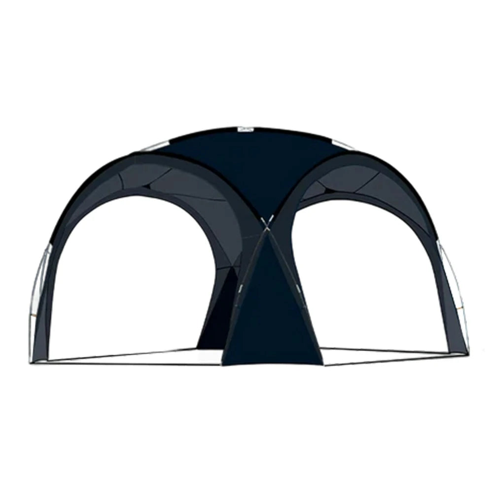 TREKKA Dome Canopy Sun Shelter with Arched Roof - Extra-Large Shading Area, Silver-Coated UV Protection, Outdoor Camping Canopy - Black