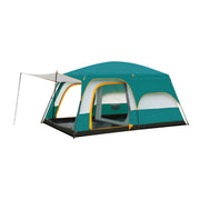 TREKKA Family Camping Tent for 2-6 People with Living Area - Double-Room Layout, Ventilated Design, Comfortable Outdoor Shelter - Green