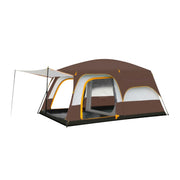 TREKKA Family Camping Tent for 2-6 People with Living Area - Double-Room Layout, Ventilated Design, Comfortable Outdoor Shelter - Coffee