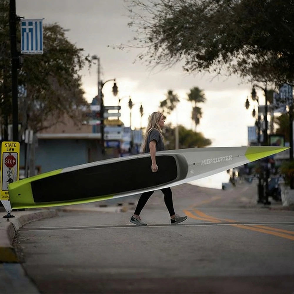 TREKKA Carbon-Fiber Racing Paddle Board Competition-Grade Speed SUP with Diamond-Grip Deck,   Raised Tail Design and Dual-Drain System