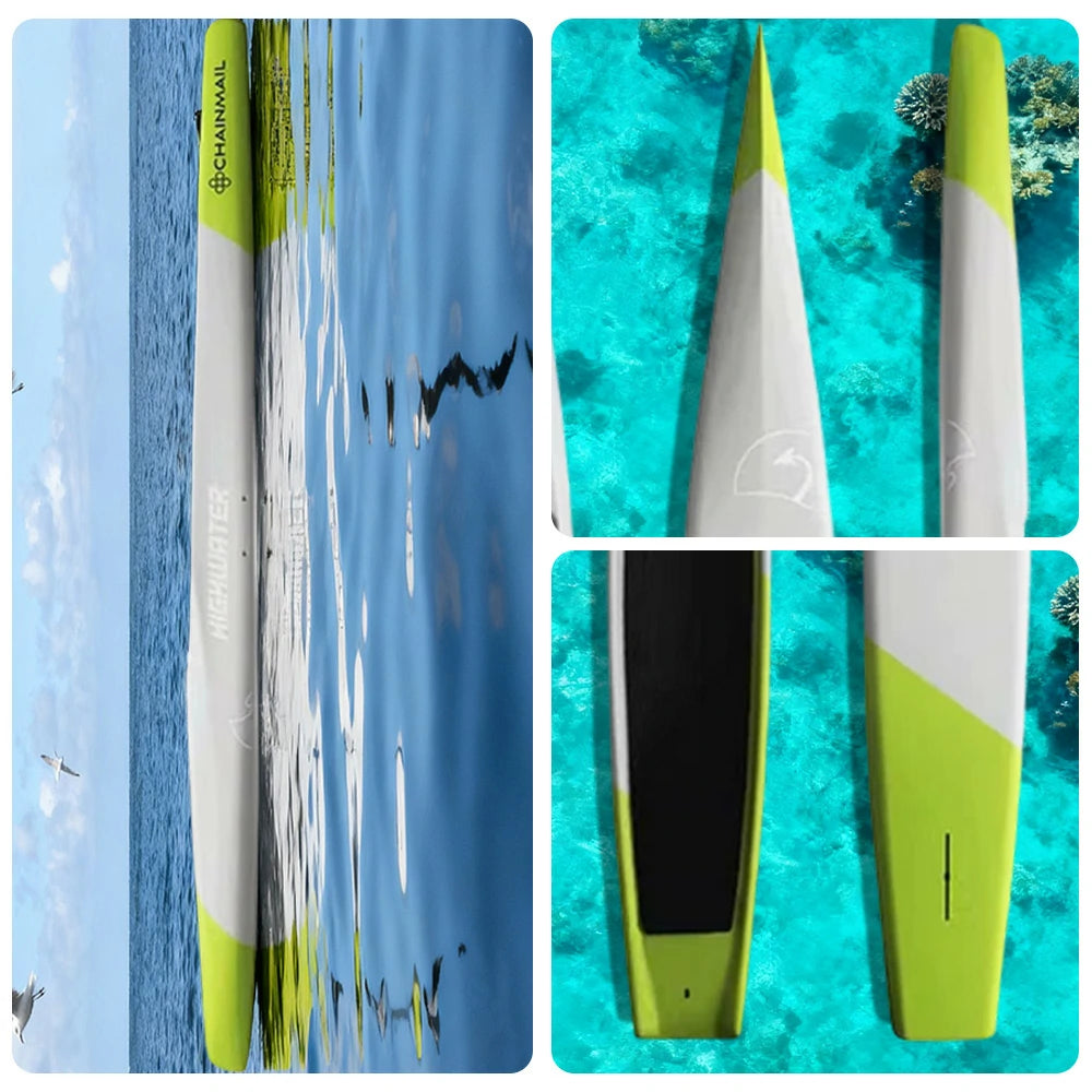 TREKKA Carbon-Fiber Racing Paddle Board Competition-Grade Speed SUP with Diamond-Grip Deck,   Raised Tail Design and Dual-Drain System