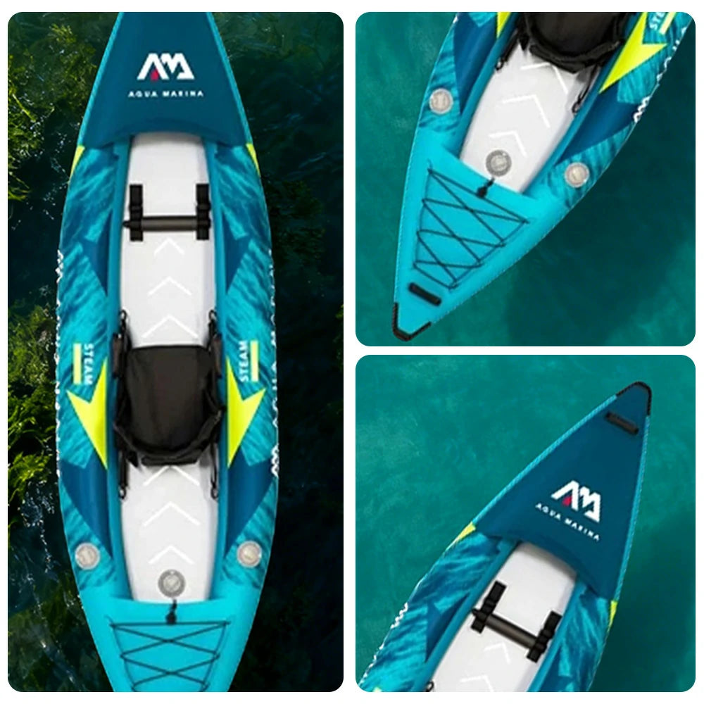 TREKKA 312/412cm Kayak Durable PVC Construction Multi-Chamber Design Splash-Proof Bow Quick-Drain Valve Ideal for Fishing & Recreation