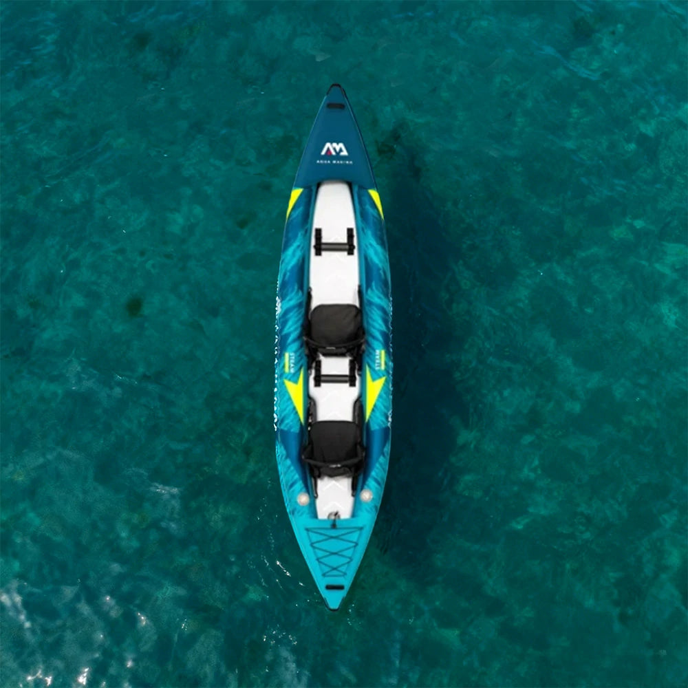 TREKKA 312/412cm Kayak Durable PVC Construction Multi-Chamber Design Splash-Proof Bow Quick-Drain Valve Ideal for Fishing & Recreation