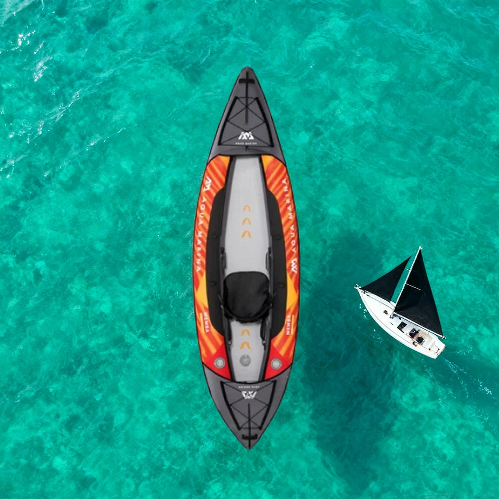 TREKKA 330/390cm Kayak Durable PVC Multi-Chamber Design Splash-Proof Bow Quick-Drain Valve Ideal for Fishing & Recreation