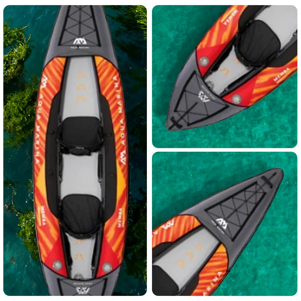 TREKKA 330/390cm Kayak Durable PVC Multi-Chamber Design Splash-Proof Bow Quick-Drain Valve Ideal for Fishing & Recreation