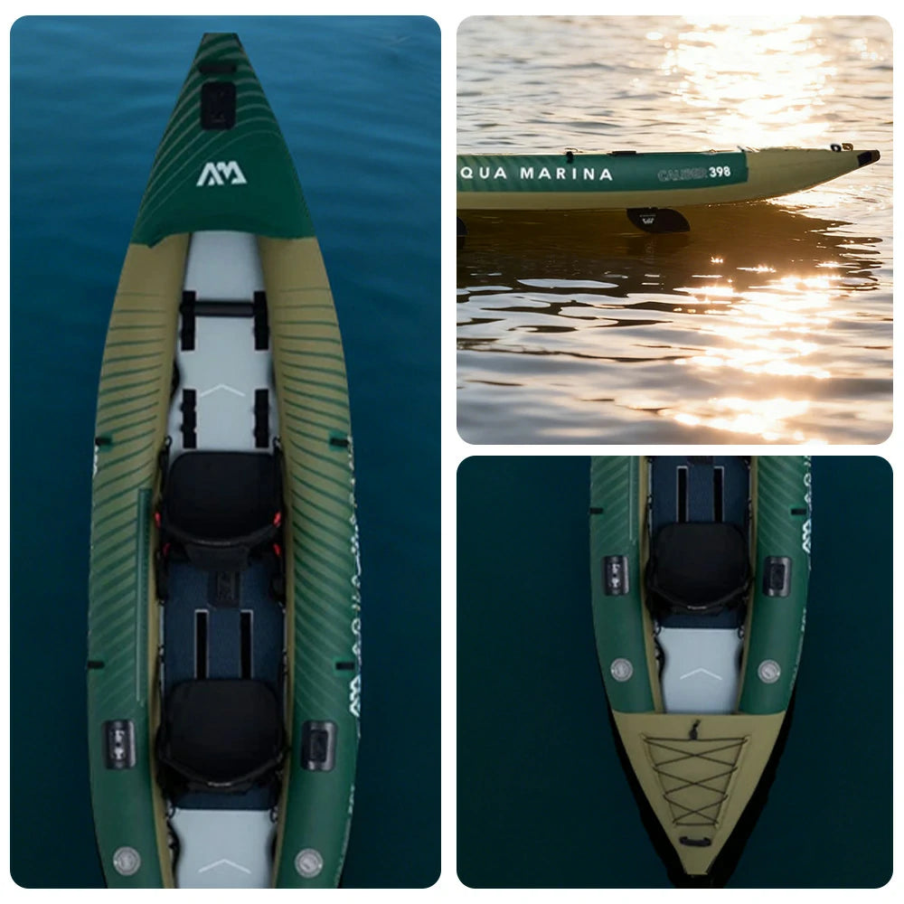 TREKKA 2-Person Kayak Durable PVC Multi-Chamber Design Removable Seat Cushion 398cm Ideal for Fishing & Recreation