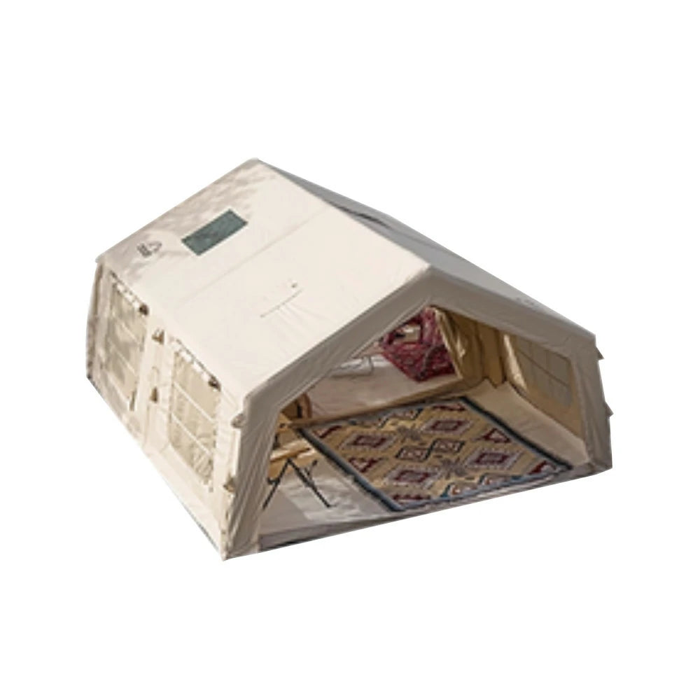 TREKKA 17.2 Square Meter Pro Camping Tent - Upgraded Poly-Cotton Fabric, Large Panoramic Windows, Spacious Interior, All-Season Outdoor Shelter - Off White