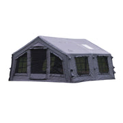 TREKKA 17.2 Square Meter Pro Camping Tent - Upgraded Poly-Cotton Fabric, Large Panoramic Windows, Spacious Interior, All-Season Outdoor Shelter - Grey