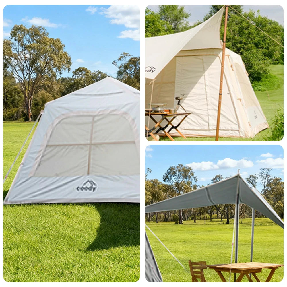 TREKKA 5.8 Square Meter Oxford Fabric Camping Tent - Durable Waterproof Material, Ventilated Windows, Compact & Spacious Design for Outdoor Use - White