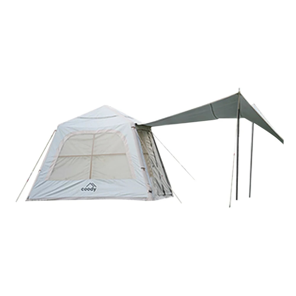 TREKKA 5.8 Square Meter Oxford Fabric Camping Tent - Durable Waterproof Material, Ventilated Windows, Compact & Spacious Design for Outdoor Use - White