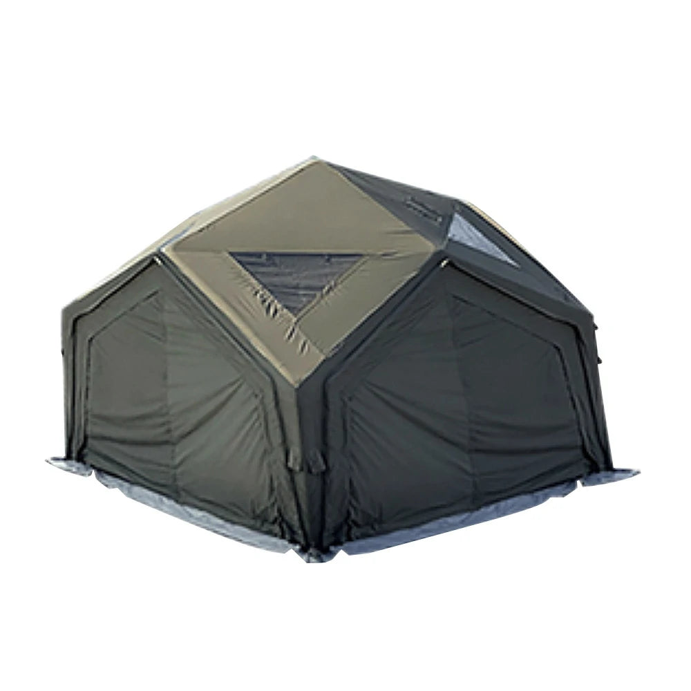 TREKKA 13 Square Meter Hub Station Camping Tent - Multi-Side Expandable Design, Panoramic Mesh Windows, Spacious All-Season Shelter - Army Green