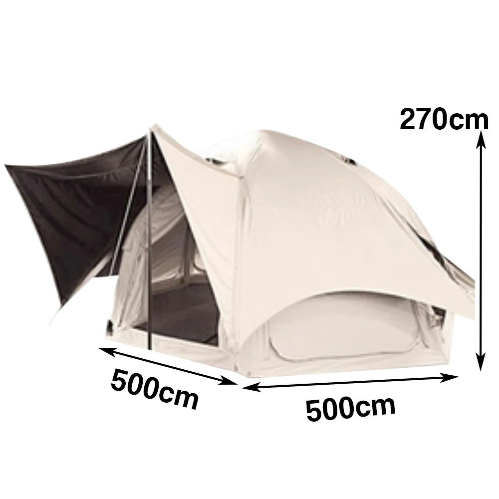 TREKKA Dome Camping Tent - Durable Weather-Resistant Fabric, Panoramic Ventilation Windows, Easy Inflatable Setup, Includes Rolling Carry Bag - Off White