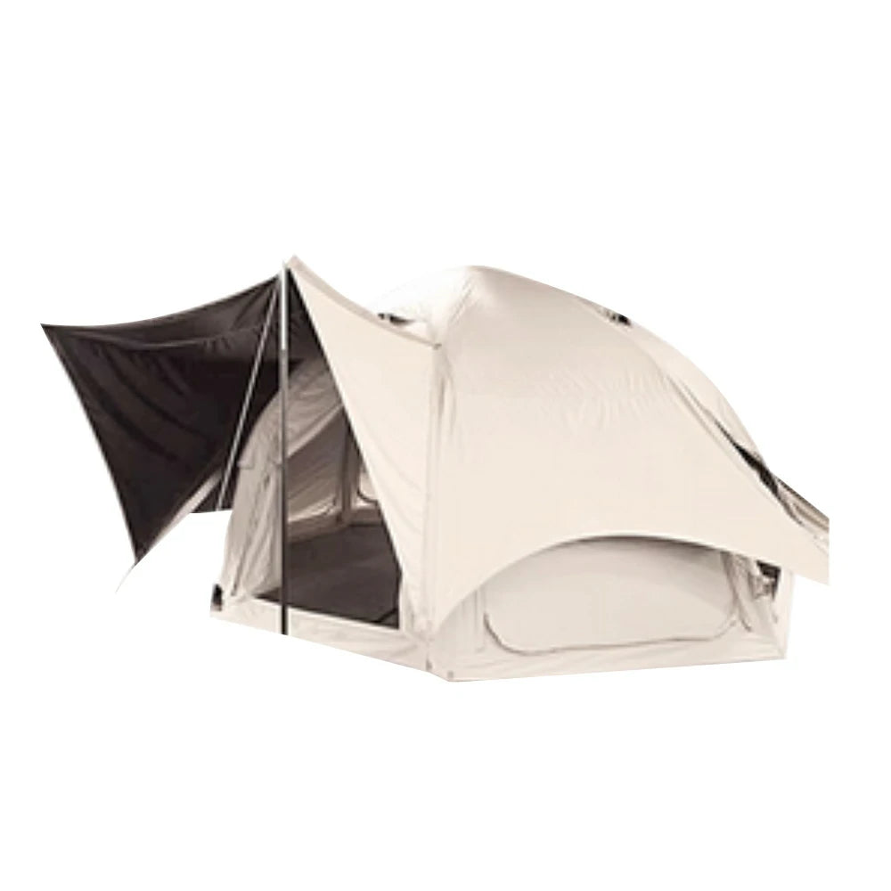 TREKKA Dome Camping Tent - Durable Weather-Resistant Fabric, Panoramic Ventilation Windows, Easy Inflatable Setup, Includes Rolling Carry Bag - Off White