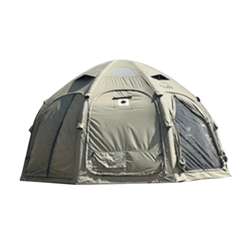 TREKKA Dome Camping Tent - Durable Weather-Resistant Fabric, Panoramic Ventilation Windows, Easy Inflatable Setup, Includes Rolling Carry Bag - Army Green