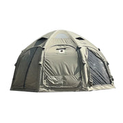 TREKKA Dome Camping Tent - Durable Weather-Resistant Fabric, Panoramic Ventilation Windows, Easy Inflatable Setup, Includes Rolling Carry Bag - Army Green