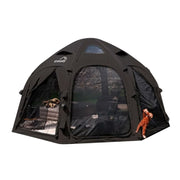 TREKKA Dome Camping Tent - Durable Weather-Resistant Fabric, Panoramic Ventilation Windows, Easy Inflatable Setup, Includes Rolling Carry Bag - Black