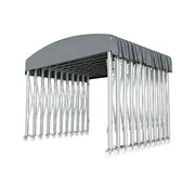 TREKKA Outdoor Retractable Canopy Tent - 5/7/8m Heavy-Duty Telescopic Frame with Lockable Wheels, Waterproof & UV-Resistant Fabric, Space-Saving Design - Grey