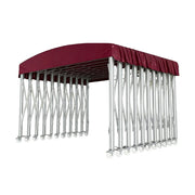 TREKKA Outdoor Retractable Canopy Tent - 5/7/8m Heavy-Duty Telescopic Frame with Lockable Wheels, Waterproof & UV-Resistant Fabric, Space-Saving Design - Wine Red