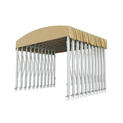 TREKKA Outdoor Retractable Canopy Tent - 5/7/8m Heavy-Duty Telescopic Frame with Lockable Wheels, Waterproof & UV-Resistant Fabric, Space-Saving Design - Khaki