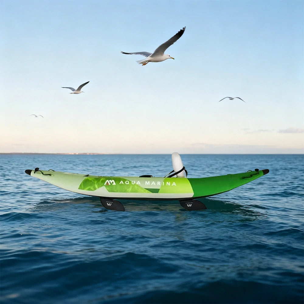 TREKKA 312/412/475cm Inflatable Kayak Durable PVC Multi-Chamber Design Splash-Proof Bow Removable Seat Ideal for Fishing & Recreation