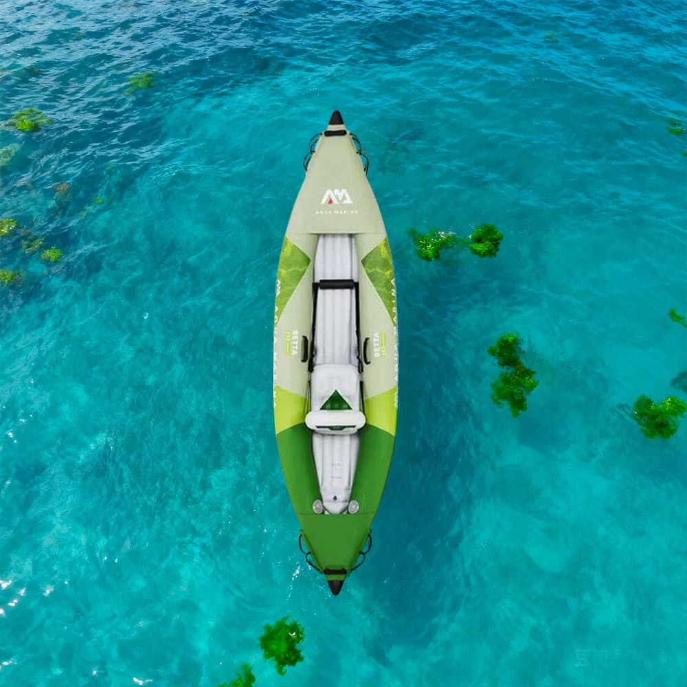 TREKKA 312/412/475cm Inflatable Kayak Durable PVC Multi-Chamber Design Splash-Proof Bow Removable Seat Ideal for Fishing & Recreation