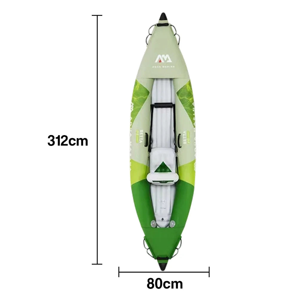 TREKKA 312/412/475cm Inflatable Kayak Durable PVC Multi-Chamber Design Splash-Proof Bow Removable Seat Ideal for Fishing & Recreation