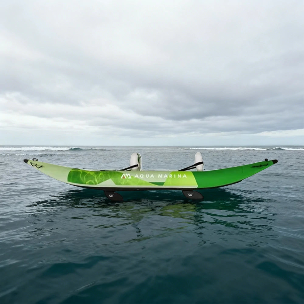 TREKKA 312/412/475cm Inflatable Kayak Durable PVC Multi-Chamber Design Splash-Proof Bow Removable Seat Ideal for Fishing & Recreation