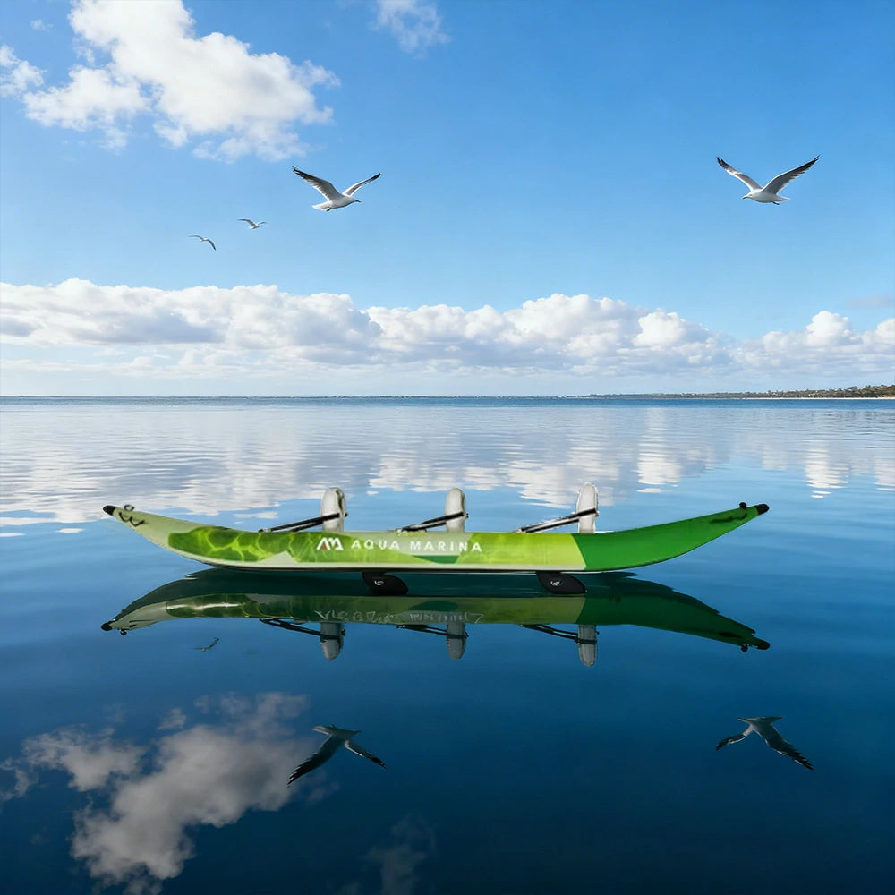 TREKKA 312/412/475cm Inflatable Kayak Durable PVC Multi-Chamber Design Splash-Proof Bow Removable Seat Ideal for Fishing & Recreation