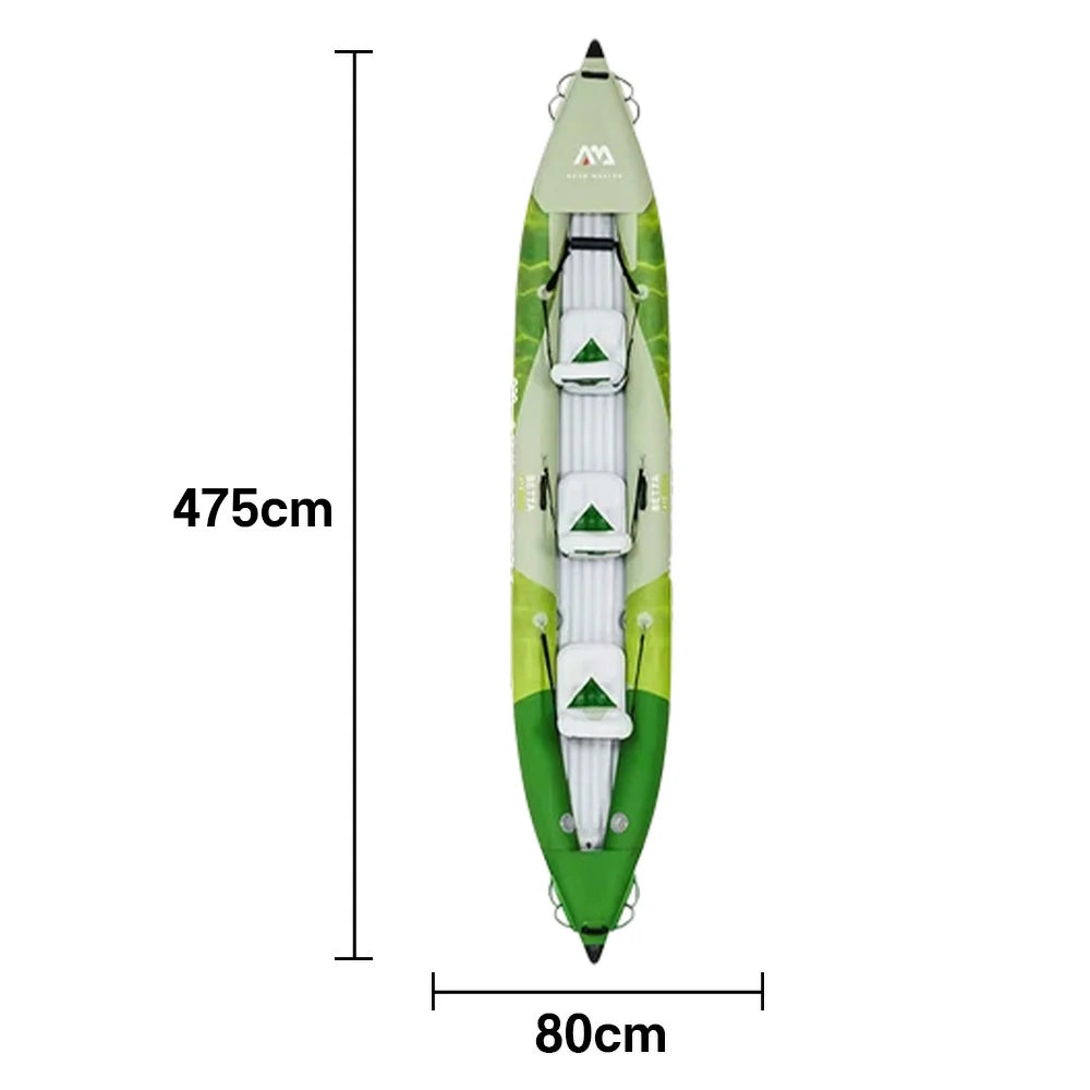 TREKKA 312/412/475cm Inflatable Kayak Durable PVC Multi-Chamber Design Splash-Proof Bow Removable Seat Ideal for Fishing & Recreation