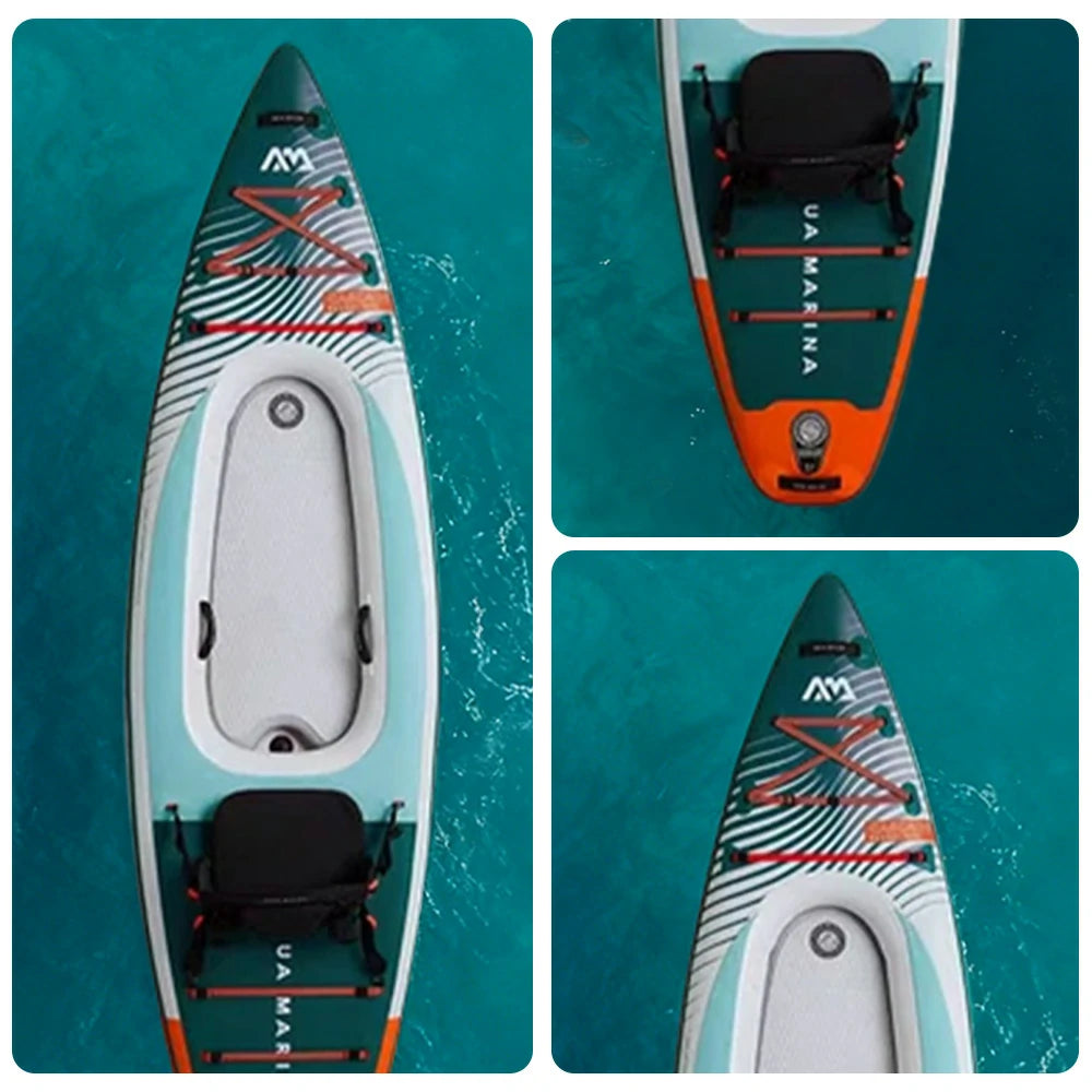 TREKKA 340/402cm Kayak Multi-Chamber Design Durable PVC Removable Seat Cushion Ideal for Fishing & Recreation