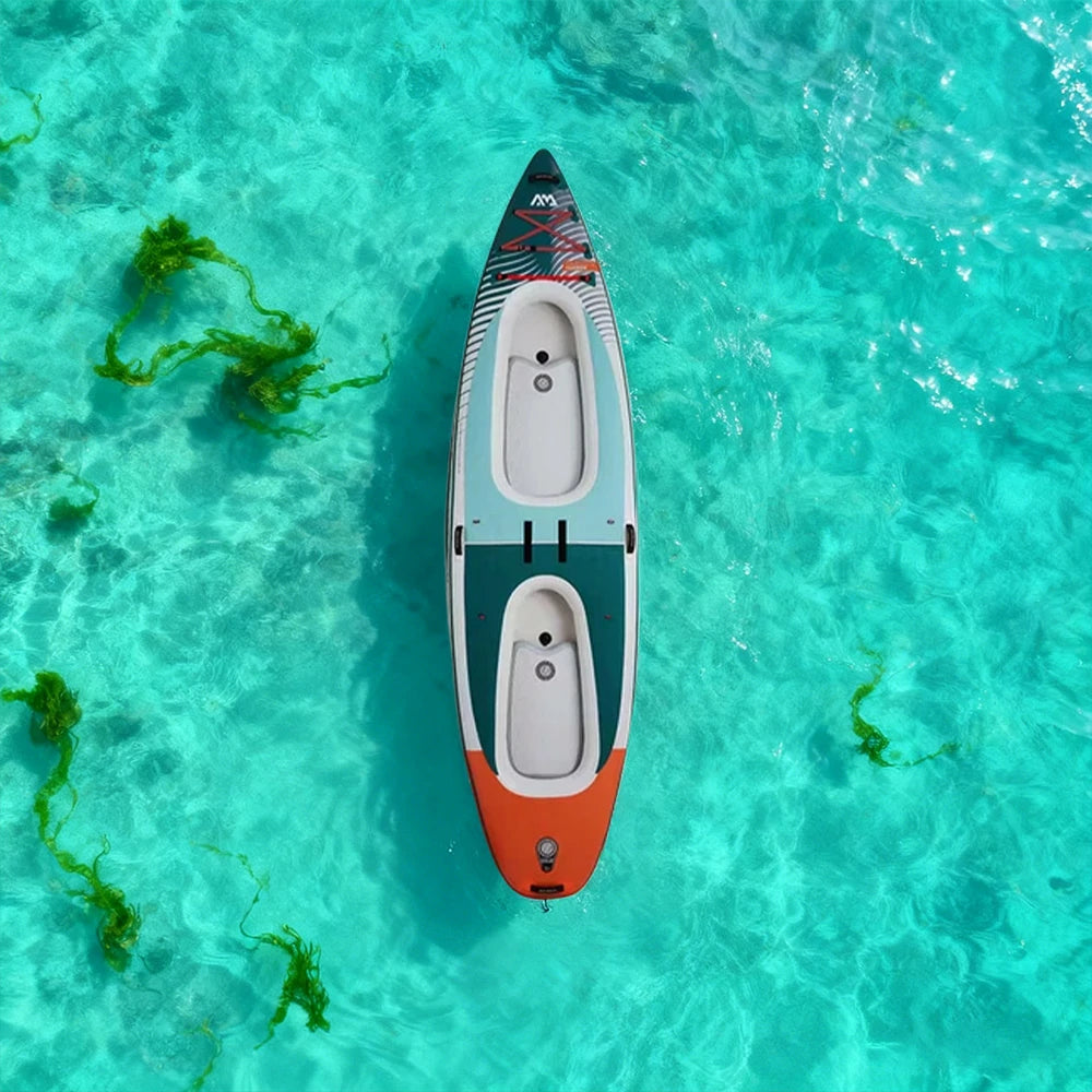 TREKKA 340/402cm Kayak Multi-Chamber Design Durable PVC Removable Seat Cushion Ideal for Fishing & Recreation