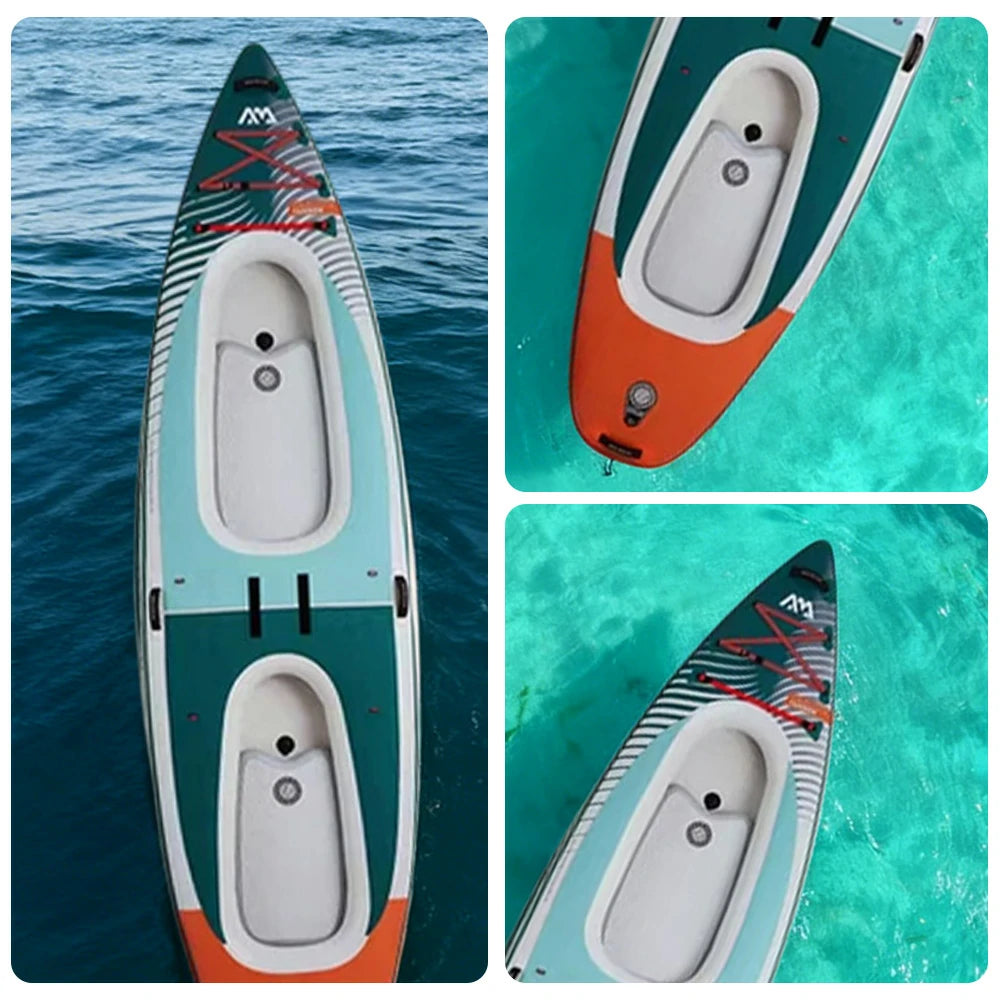 TREKKA 340/402cm Kayak Multi-Chamber Design Durable PVC Removable Seat Cushion Ideal for Fishing & Recreation